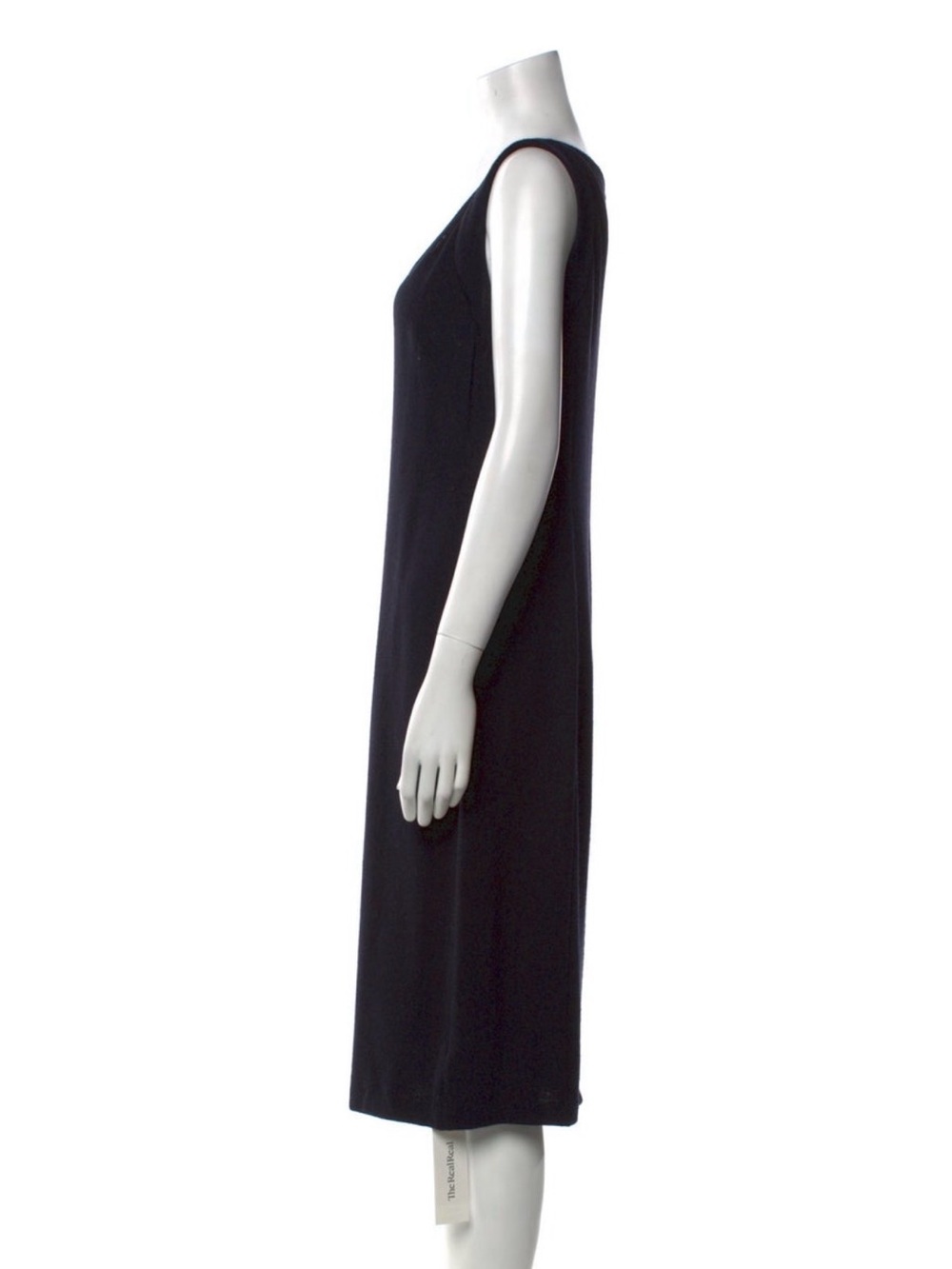 St. John Collection Sleeveless V-Neck Shift Dress – Black | Size US 8 (Medium) - Picture 3 of 4